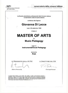 Master in Music Pedagogy